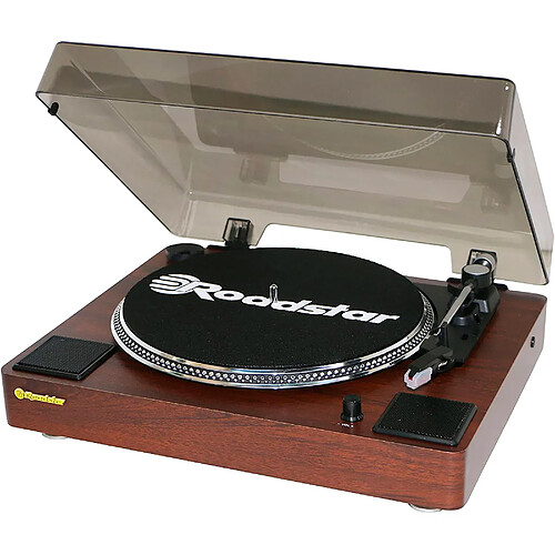 Platine Vinyle, 33/45/78rpm, Haut-Parleurs Intégrés, Sortie Audio RCA,AUX IN, , Bois, Roadstar, TT-260SPK