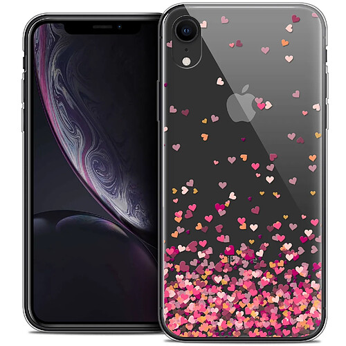 Caseink Coque Housse Etui Apple iPhone Xr (6.1 ) [Crystal Gel HD Collection Sweetie Design Heart Flakes - Souple - Ultra Fin - Imprimé en France]