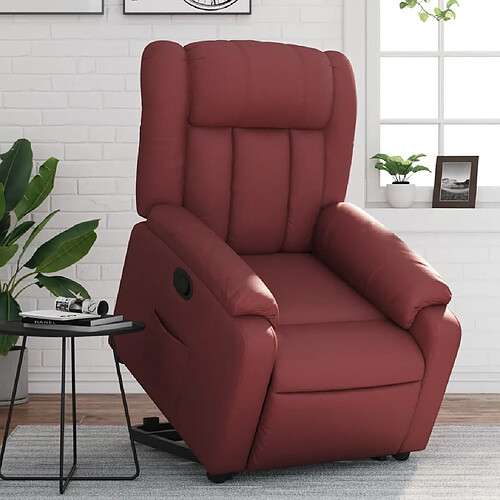 vidaXL Fauteuil inclinable Rouge bordeaux Similicuir