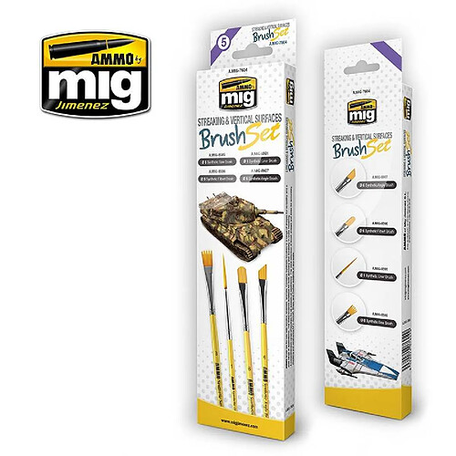 Mig Jimenez Ammo STREAKING AND VERTICAL SURFACES BRUSH SET