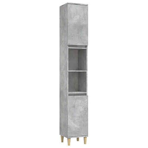 Helloshop26 Armoire de salle de bain 30 x 30 x 190 cm gris 02_0006558