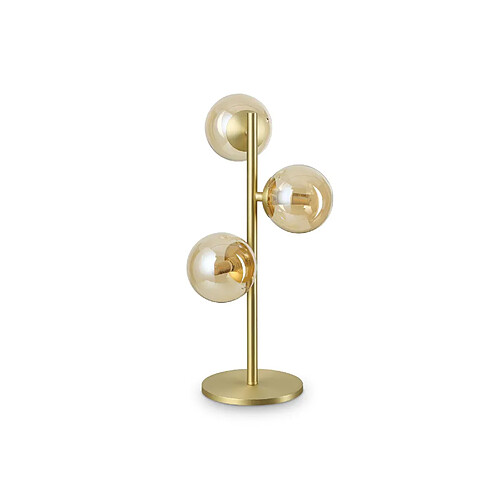 Ideal Lux Lampe de table globe à 3 lumières en laiton