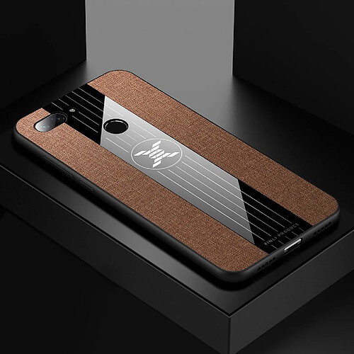 Wewoo Coque Souple Pour Xiaomi Mi 8 Lite XINLI Stitching Tissu Étui de protection TPU Antichoc Marron