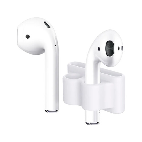 Imak Coque en silicone support de stockage anti-perte avec chargement sans fil blanc pour votre Apple AirPods Pro/AirPods (2019)/(2016)