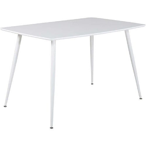 Venture Home Table de repas en MDF et acier 120 x 80 cm Polar blanc.