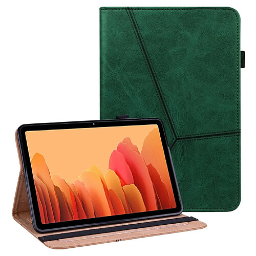 Etui en PU ligne de couture anti-chute avec support et porte-cartes vert pour votre Samsung Galaxy Tab A7 10.4 (2020)