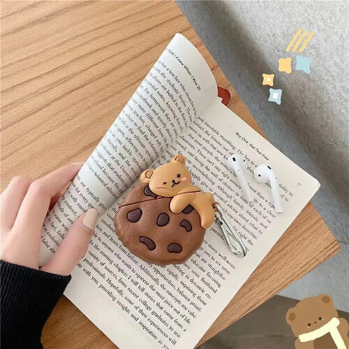 GUPBOO Airpods Coque Housse Étui Protecteur Compatible pour AirPods Pro-Mignon Papa Ours Biscuit Silicone