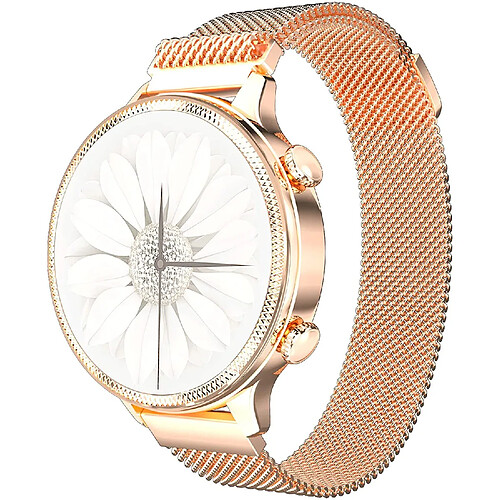 Chrono Montre connectée femme, élégante et de haute qualité, acier inoxydable, IP67, étanche, montre connectée, tracker de fitness avec fréquence cardiaque, surveillance du sommeil, calories, podomètre, tracker d'activité(or)