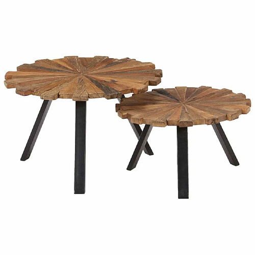 Maison Chic Lot de 2 Tables basses,Table Console pour salon Bois de récupération massif -MN41834