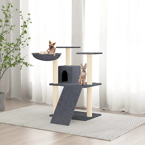 vidaXL Arbre à chat avec griffoirs en sisal Gris foncé 83 cm