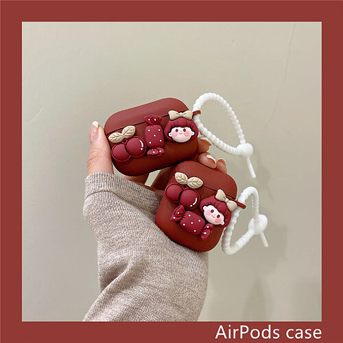 GUPBOO Airpods Coque Housse Étui Protecteur Compatible pour AirPods Pro-ins vin fille rouge