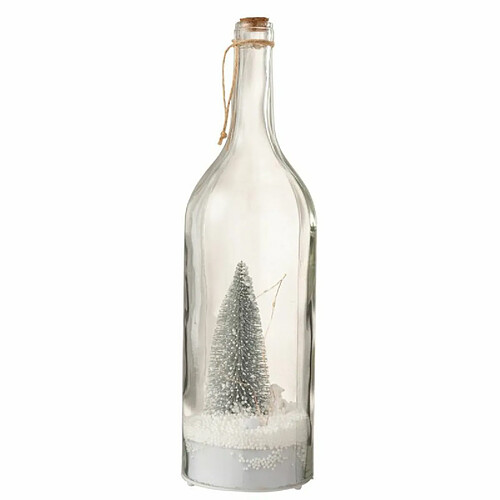 Paris Prix Statue Déco LED Bouteille de Noël 44cm Transparent & Argent