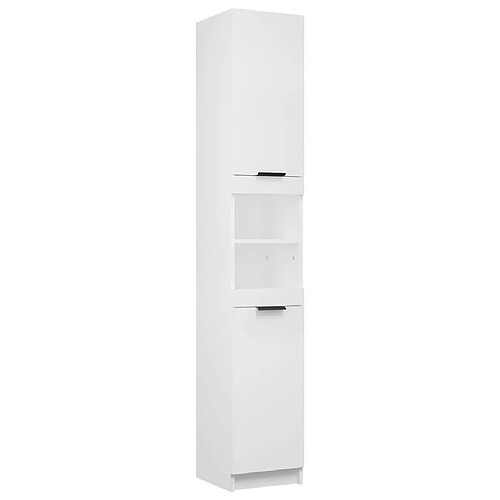 Maison Chic Armoire de salle de bain,Meuble de rangement,Meuble haut Blanc 32x34x188,5 cm Bois d'ingénierie -GKD856415