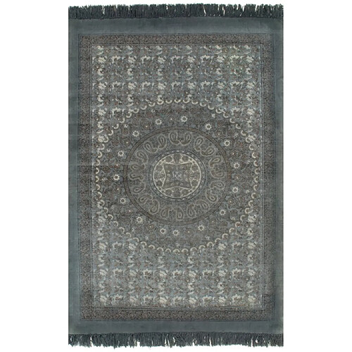 vidaXL Tapis Kilim Coton 120 x 180 cm avec motif Gris