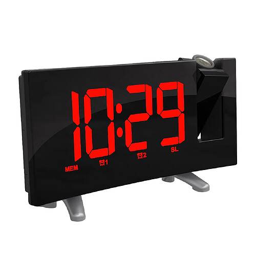 Radio FM Radio-réveil LED Projecteur de table électronique numérique Horloge LED rouge