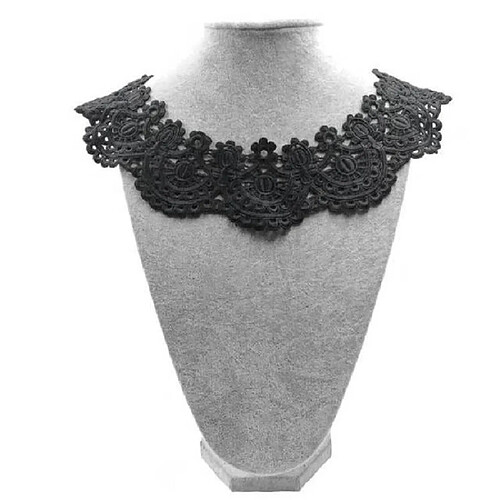 Wewoo Lait noir soie dentelle brodé collier creux faux col accessoires de vêtements de bricolagetaille environ 32 x 26 cm