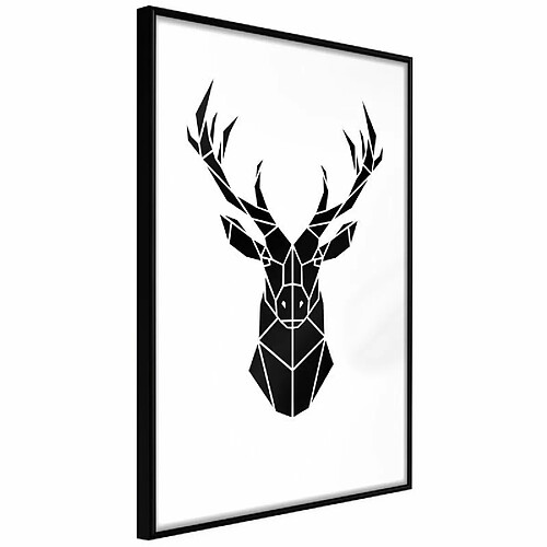 Paris Prix Affiche Murale Encadrée Geometric Stag 30 x 45 cm Noir