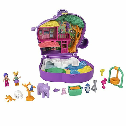 Ludendo Polly Pocket - Coffret Zoo Eléphant - Mini-Poupées