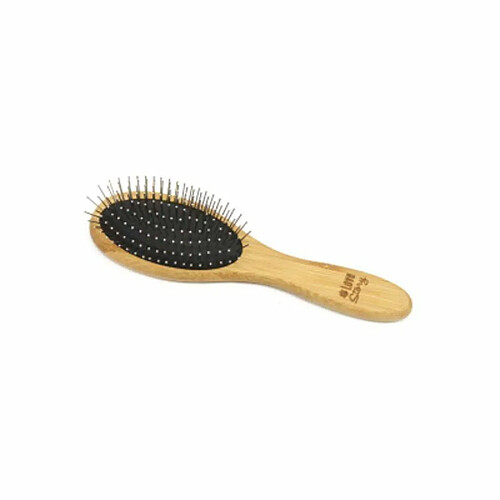 Paris Prix Brosse de Toilettage Bambou Picots Perles 22cm Naturel