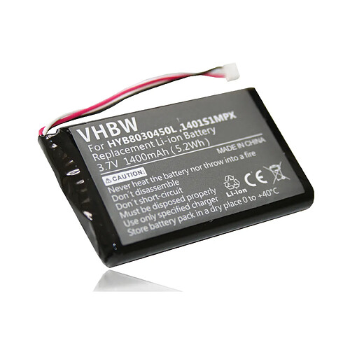 Vhbw Batterie LI-ION 1400mAh pour modèles VDO Dayton, PN1000, PN2050, PN 1000 2050 remplaçant HYB8030450L1401S1MPX