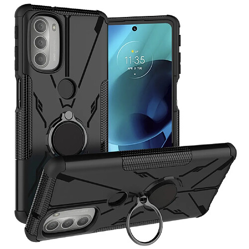 Coque en TPU anti-chute avec béquille pour votre Motorola Moto G51 5G - noir