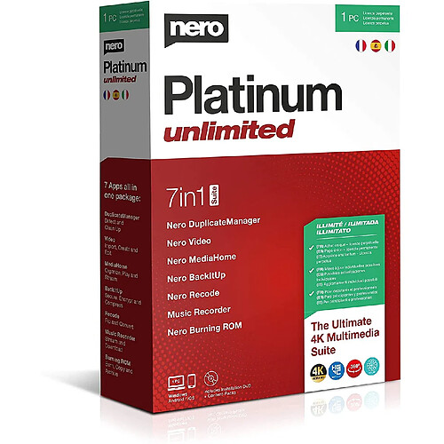 BOITE NERO Platinum Unlimited - licence pour 1 PC - français espagnol italien