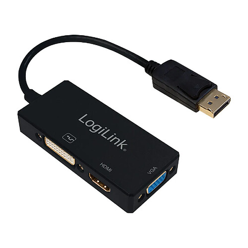 LogiLink DisplayPort 4K vers adaptateur DVI/HDMI/VGA, noir ()