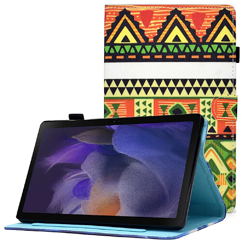 Etui en PU magnétique avec porte-cartes et porte-stylet motifs géométriques pour votre Samsung Galaxy Tab A8 (2021) SM-X200/SM-X205