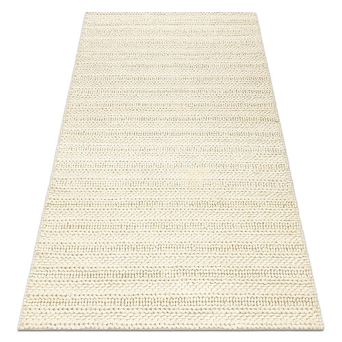 RUGSX Tapis en laine TAHAR 99002B crème - TISSÉ MAIN boucle, Lignes 160x240 cm