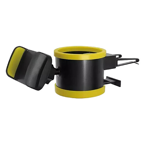 Boite de vitre 2 po en 1 Voiture et téléphone mobile Can Coffee Bottle Cup Holder Yellow