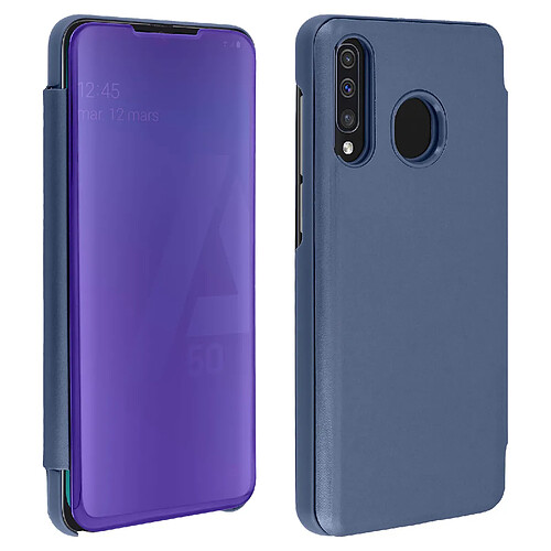 Avizar Housse Samsung Galaxy A50 Étui Miroir Clapet translucide Violet Foncé