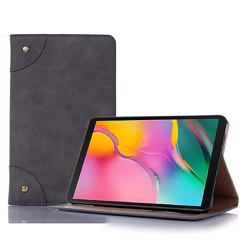 Wewoo Housse Coque Étui en cuir avec rabat horizontal de style livre rétro fentes pour cartes et porte-cartes le Galaxy Tab A 8.0 2019 Gris