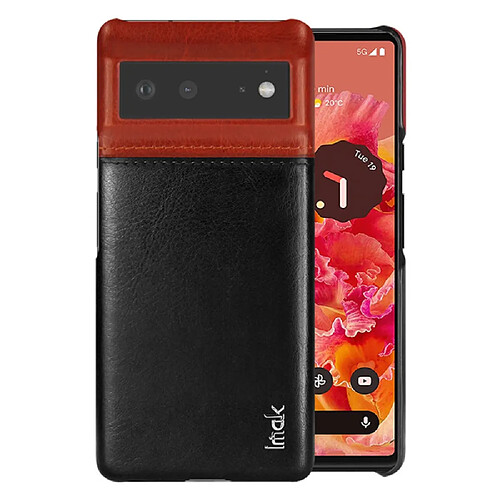 Coque en TPU + PU IMAK bicolore, anti-rayures, slim, marron noir pour votre Google Pixel 6