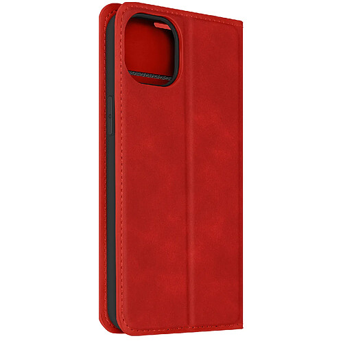 Avizar Étui pour iPhone 15 Plus Portefeuille Fonction Support Wallet Stand Rouge