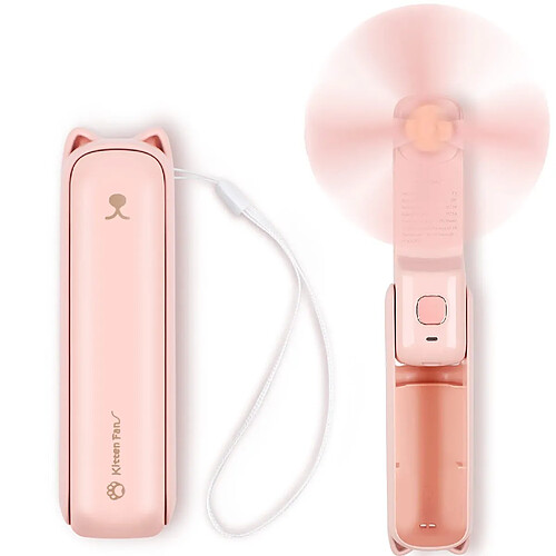 Ventilateur Portatif Rechargeable USB (Rose)