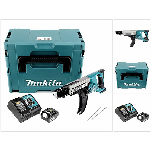 Makita DFR 750 RG1J Visseuse automatique à Magasin 18V 45-75mm + 1x Batterie 6,0Ah + Chargeur + Coffret Makpac