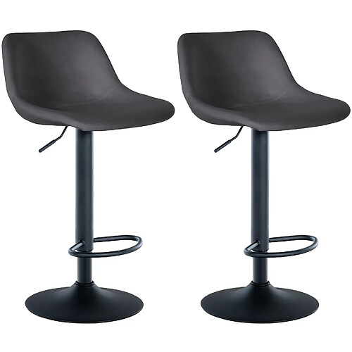 Non Lot de 2 tabourets de bar Loft velours