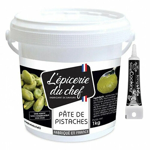 Scrapcooking Pâte de pistache 1 kg + Stylo de glaçage noir