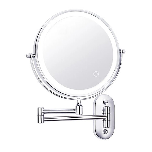 Universal Miroir de maquillage à LED pliant, commode murale, double face, miroir d'agrandissement | miroir de bain