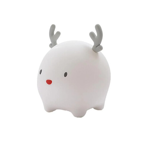 Universal Interrupteur tactile pour cerf d'enfant lumineux à LED, lumière de nuit en silicone portable, lumière de sommeil à LED, options de couleur multiples, adapté à la chambre de bébé, chambre à coucher, salon, camping, pique-nique, (blanc)