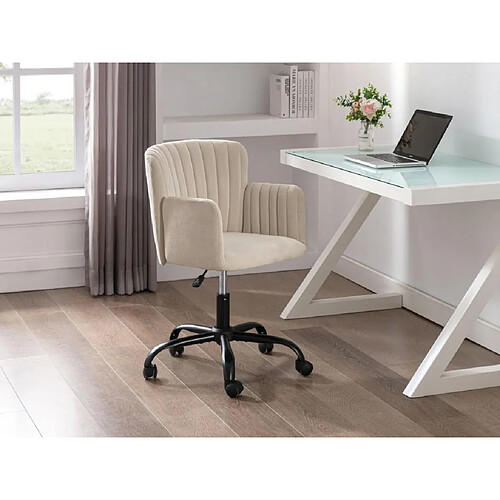 Vente-Unique Chaise de bureau - Tissu - Beige - Hauteur réglable - TOARA