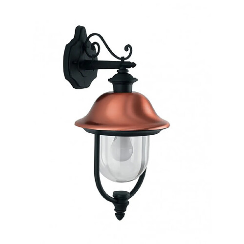 Fan Europe Lanterne de jardin Venezia 1 ampoule Diffuseur en cuivre,Aluminium,Polycarbonate Noir