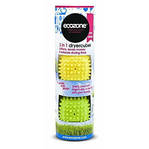 Ecozone Dryer Cubes, Tumble Dryer Balls - new softer material with variable node design. Pack of 2