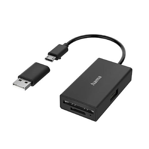 HAMA Hub/lect. cartes USB-OTG, 3 ports, USB-A, SD, microSD, avec adaptateur USB-A