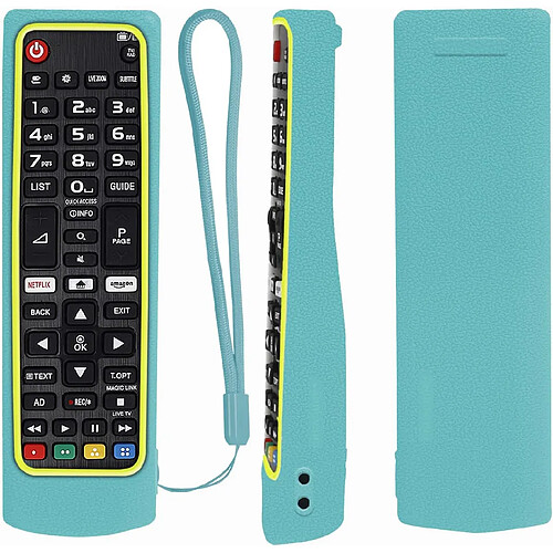 SANAG etui De Protection En Silicone Pour Lg Smart Tv Telecommande, Akb75675301 Akb75675304 Akb74915305, Housse Coque Pour Pour Lg Telecommande, Antiderapage, Antisismique, Lavable(Bleu Lumineux+Jaune)