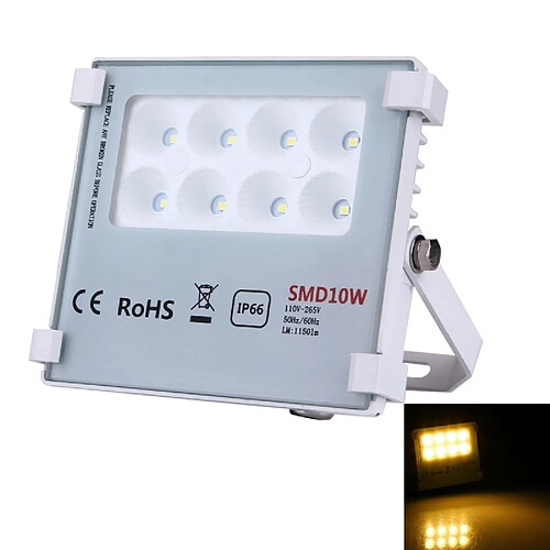 Wewoo Projecteur LED blanc 10W 8 LEDs SMD-2835 1150 LM IP66 Imperméable à l'eau Lampe d'inondation LED, AC 110-265V chaud