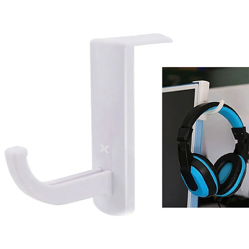 Wewoo Support Holder blanc Universel Headphone Hanger PC Moniteur Bureau Casque Titulaire Crochet