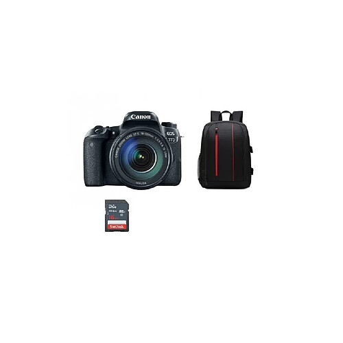 CANON EOS 77D KIT EF-S 18-135mm F3.5-5.6 IS USM (NANO) + Backpack Black + 16GB SD card