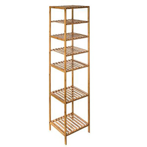 Etagère SDB 6 niveaux en bambou naturel - Dim : l.35 x P.32 x H.145cm -PEGANE