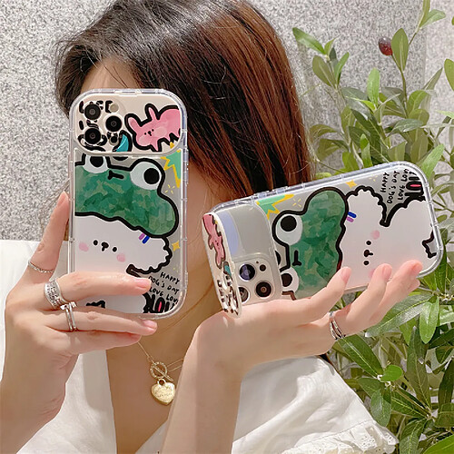 GUPBOO Étui pour iPhone11ProMax Graffiti Crocodile Dog Cartoon Phone Case Bracket Soft